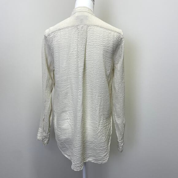 Rag & Bone Alfie Silk Shirt in Beige Stripe S - Picture 7 of 16